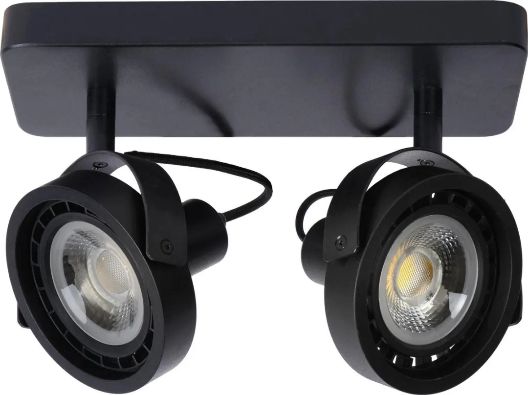 Lucide TALA LED Plafondspot GU10 2x12W 2200K/3000K - Zwart