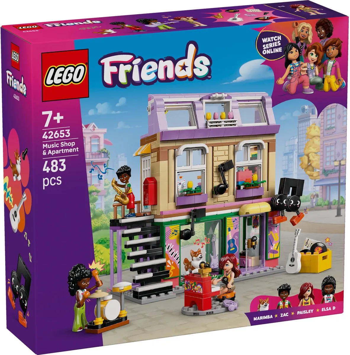 LEGO Friends Muziekwinkel & Appartement 42653 - 483 Stukken - 3 Minifiguren