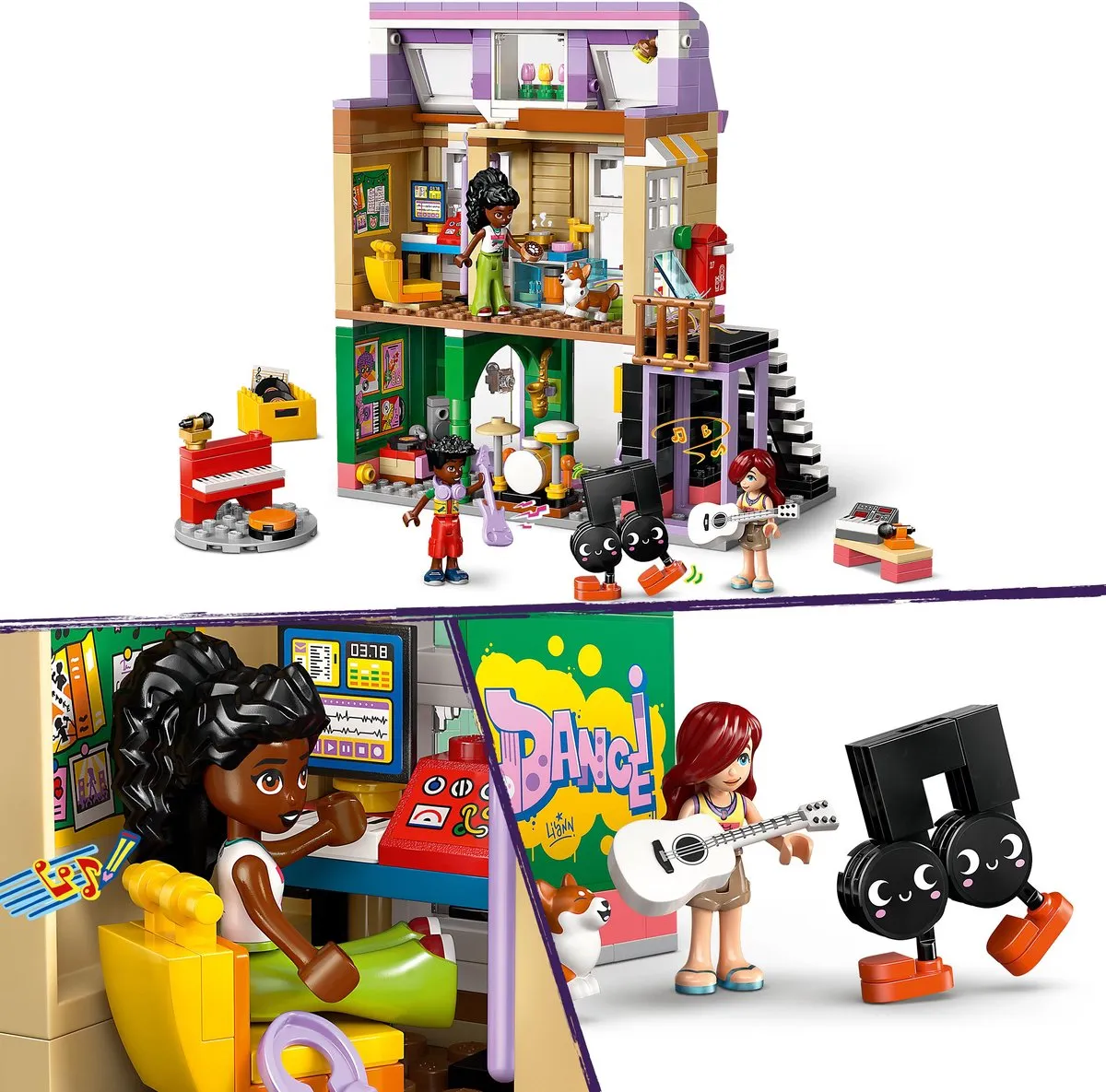 LEGO Friends Muziekwinkel & Appartement 42653 - 483 Stukken - 3 Minifiguren