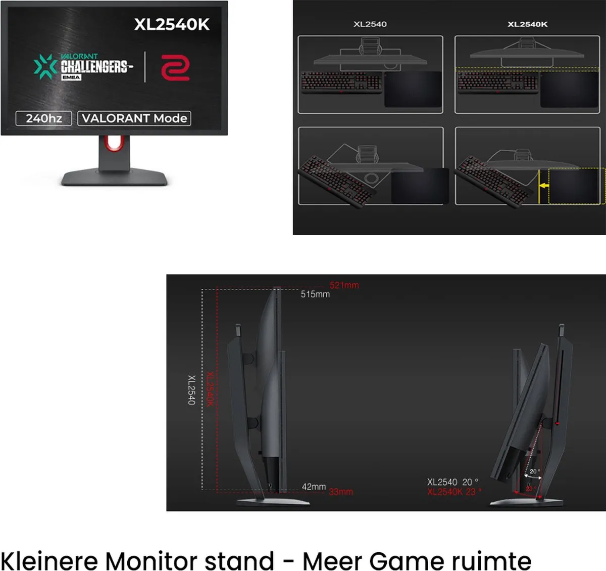 BenQ Zowie XL2540K Gaming Monitor 240Hz - 24 inch