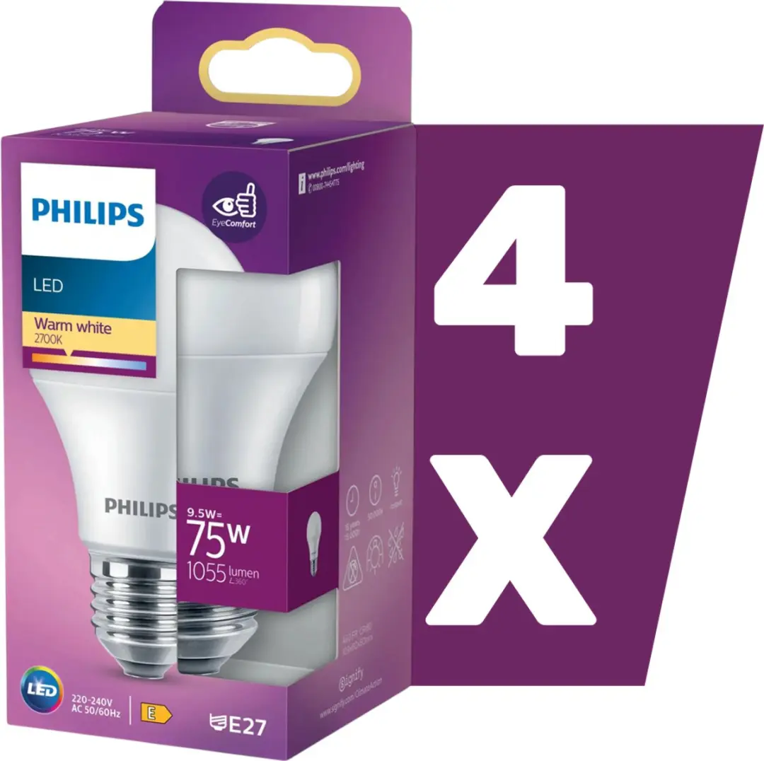Philips LED Lamp 9.5W E27 Mat Warm Wit