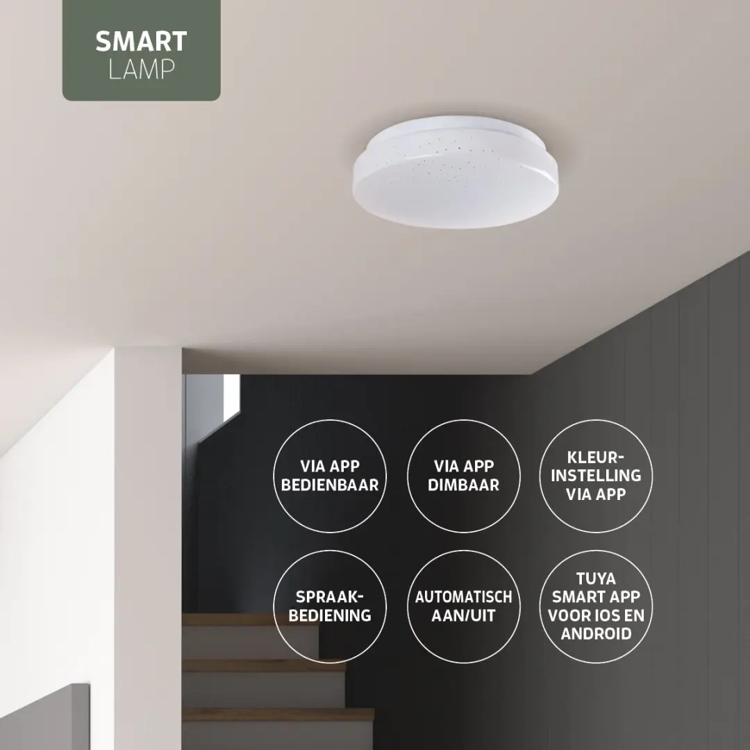 Varin Smart Plafondlamp LED Ø21cm - RGBW - WiFi - Tuya Smart