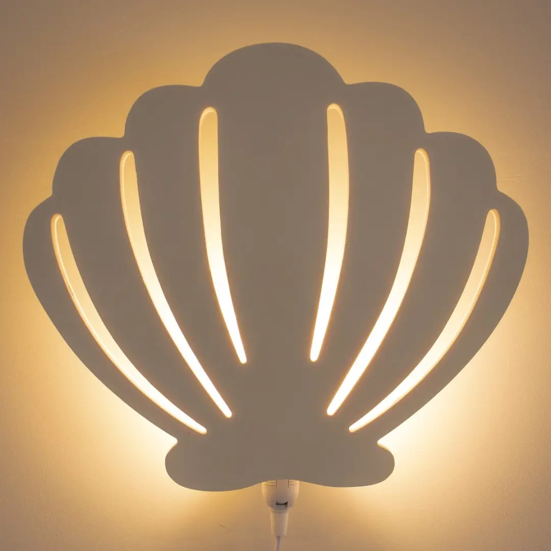 TreeToys Houten Wandlamp Schelp