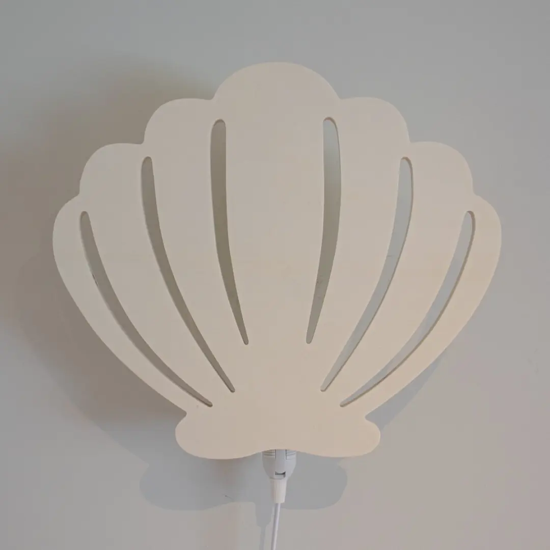 TreeToys Houten Wandlamp Schelp - 1 Lichtpunt