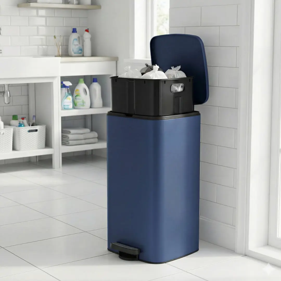 Songmics LTB593Q02 Prullenbak Keuken 30L - Donkerblauw