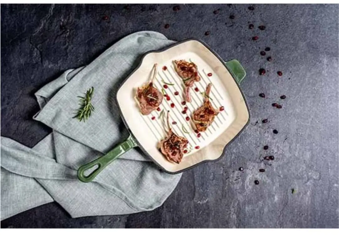 Cosy&Trendy Castard Gietijzeren Grillpan 28.5cm - Groen