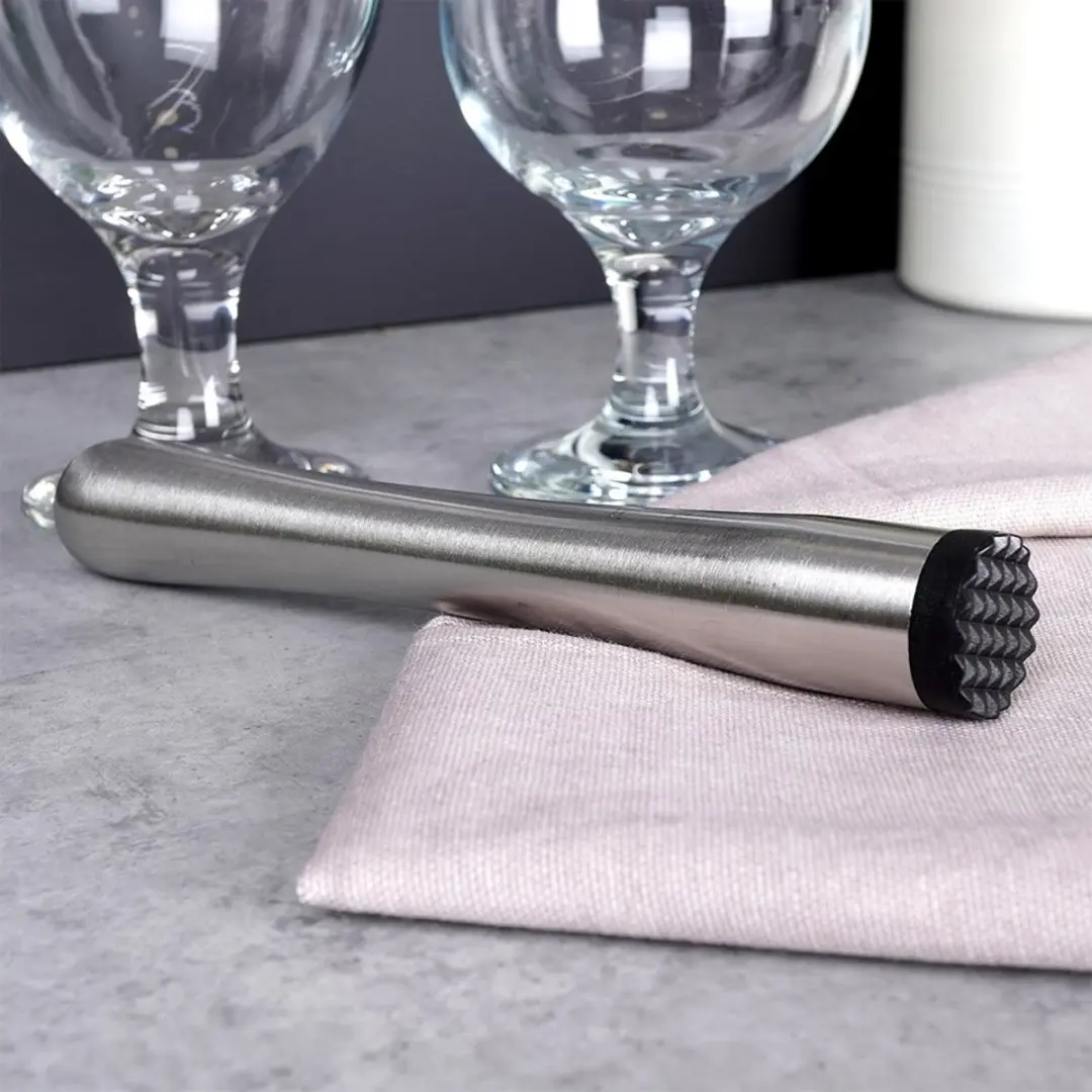 Excellent Houseware Stalen Barmaatje 17.5cm - Zilver/Zwart