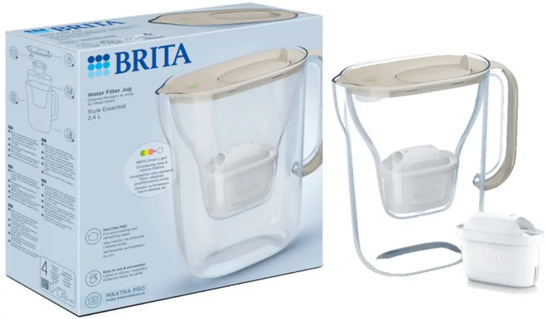 BRITA Style Essential MXPRO LED Waterfilterkan 2,4L - Beige