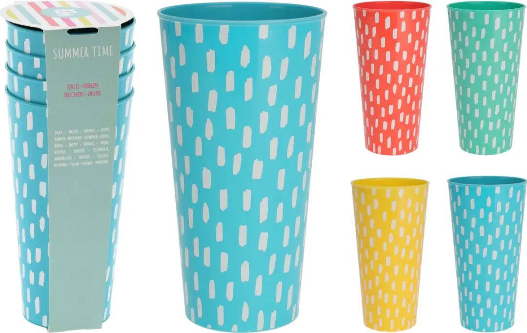 Excellent Houseware Bekerset 4-delig 400ml Kunststof