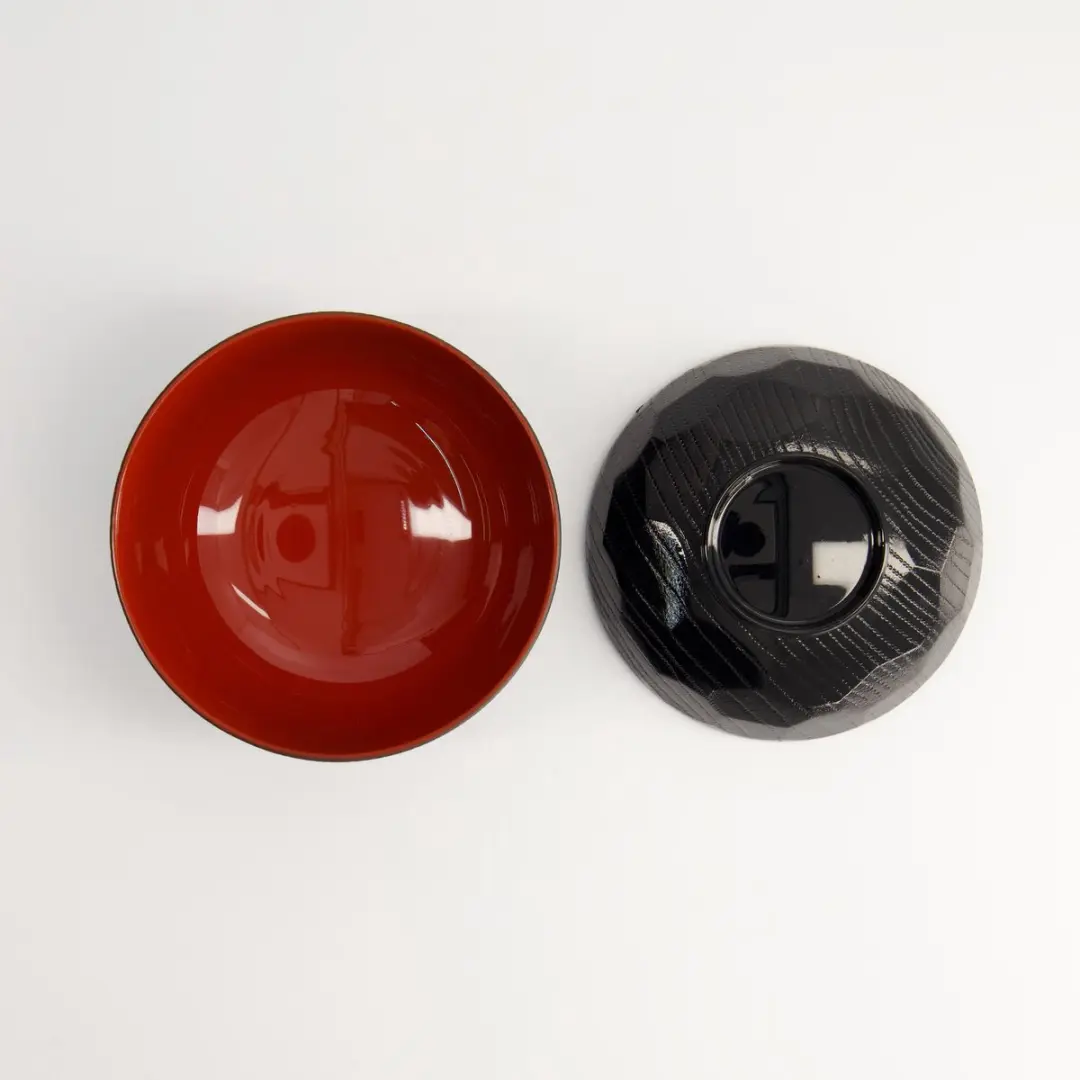 Tokyo Design Studio Lakwerk Kom met Deksel 12x9,5cm - Zwart/Rood