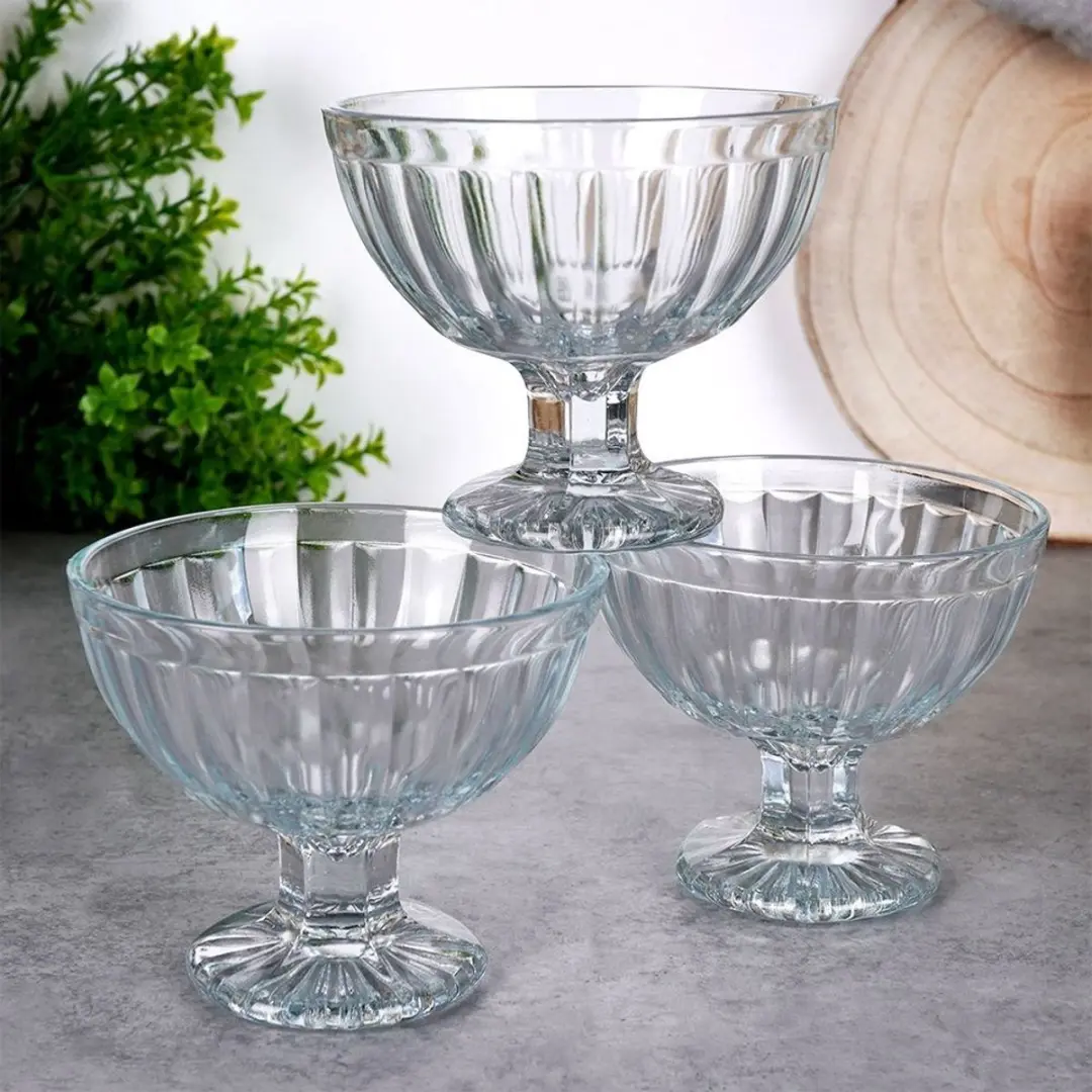 Excellent Houseware IJserveerschaaltjes Glas 200ml - 3 Stuks