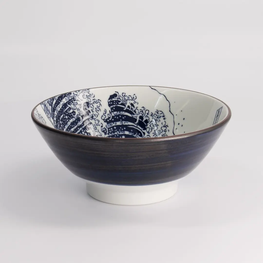 Tokyo Design Studio Hokusai Nami Ramen Kom Blauw/Wit