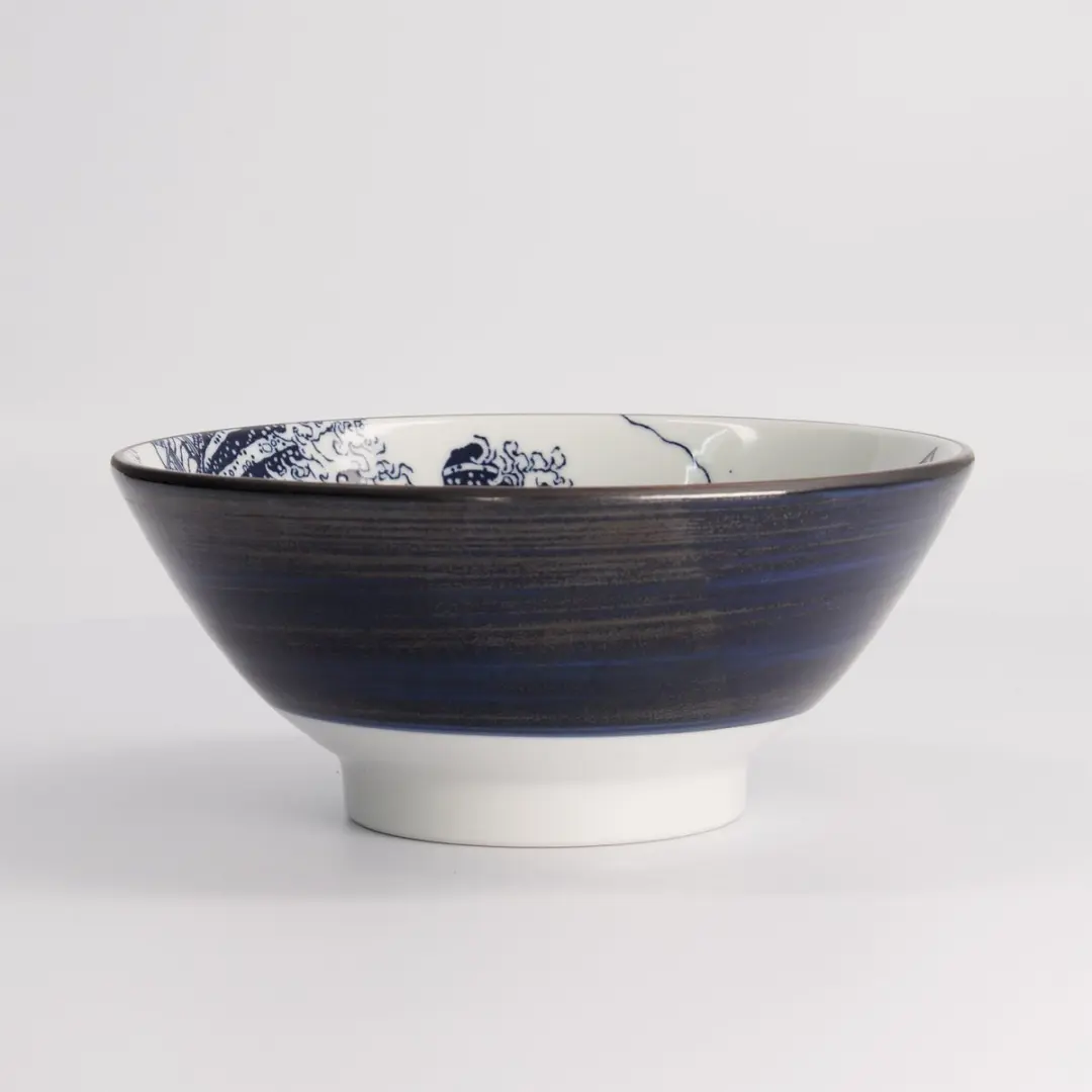 Tokyo Design Studio Hokusai Nami Ramen Kom Blauw/Wit