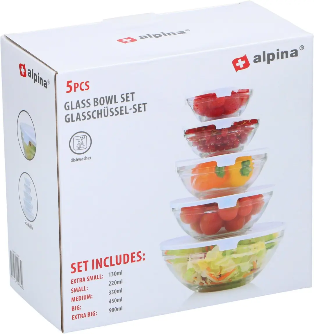 Alpina Set Glazen Schalen 10 Stuks - Transparant
