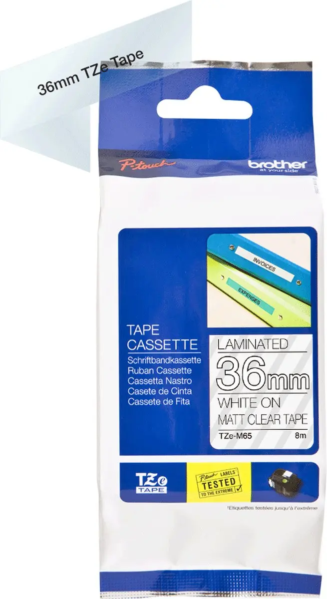 Brother TZe-M65 Printerlint - Zwart