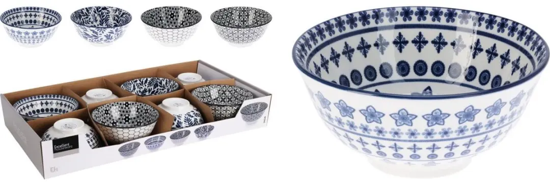 Excellent Houseware Schaal Porselein Ø15,5xH7cm