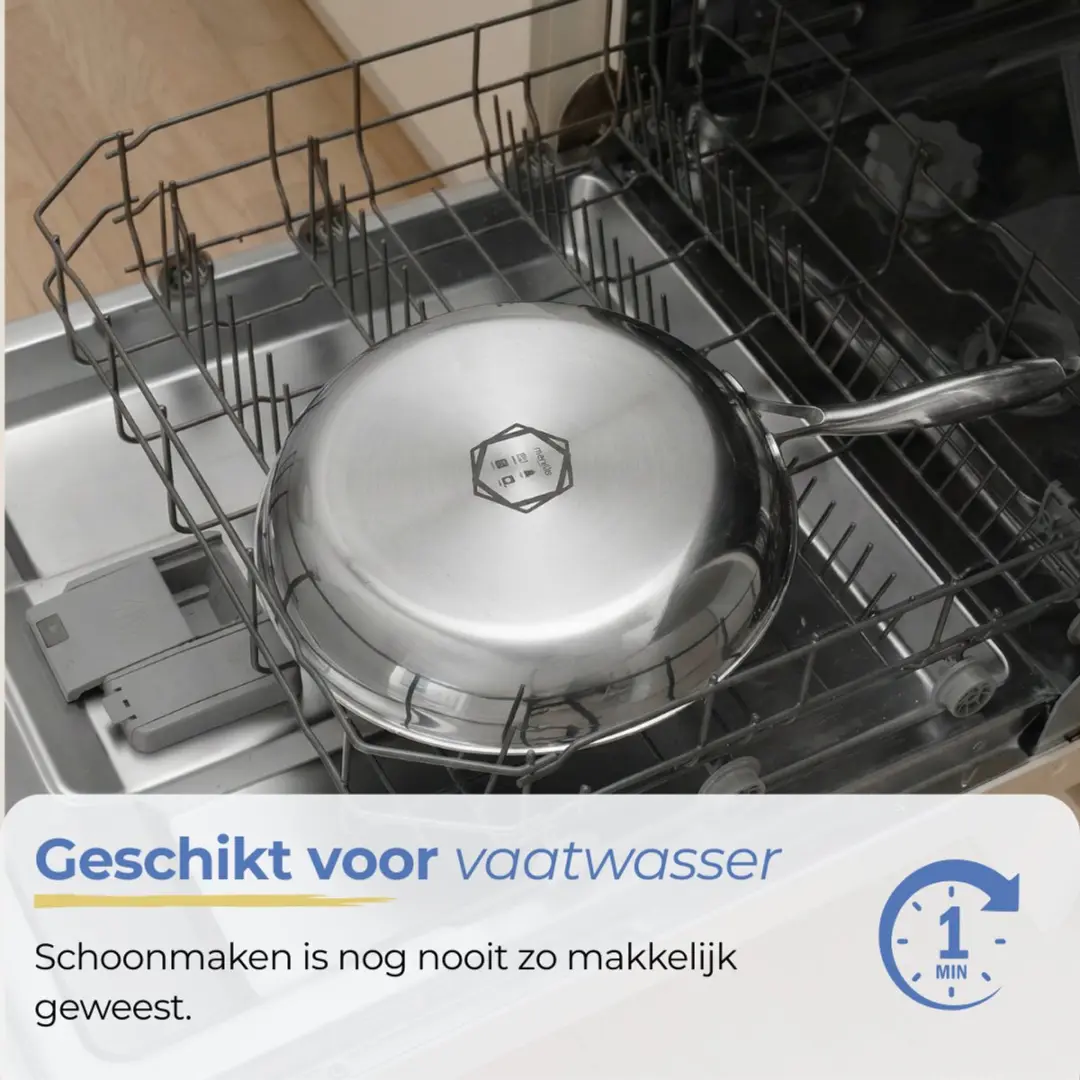 Morelia Hybrid Hapjespan & Koekenpanset 20-28cm - RVS Honingraat - Zwart - afbeelding 6 van 6