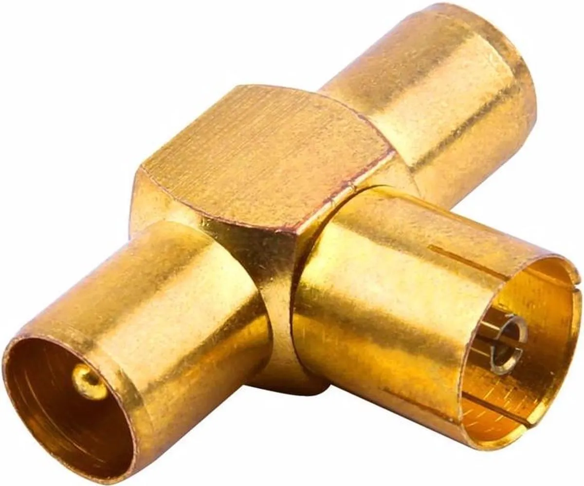 JVC Coaxiale Adapter T - 1x Vrouwelijk / 2x Mannelijk Goud
