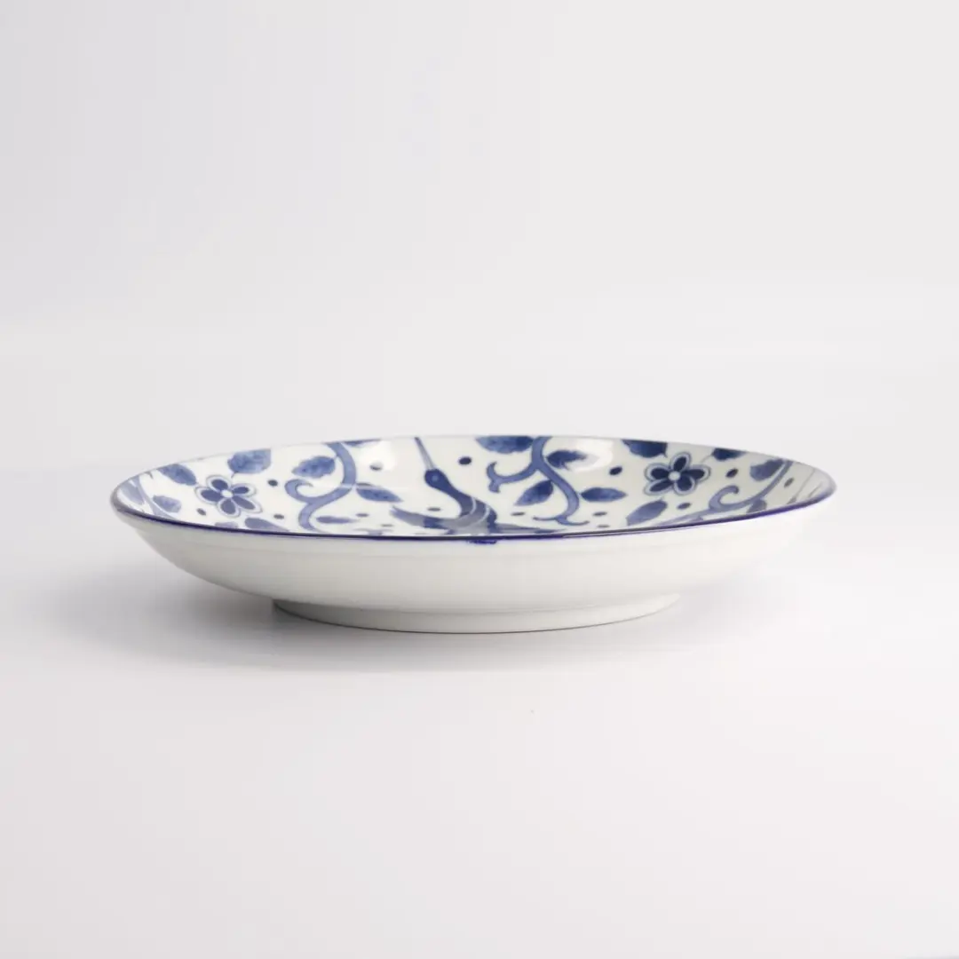 Tokyo Design Studio Tokyo Blue Maizuru Bord - Rond Ø21,5cm - Blauw/Wit