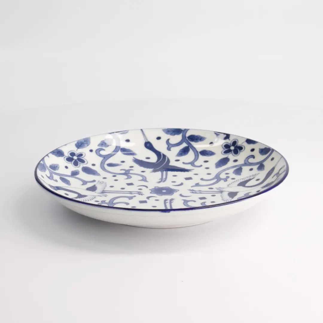 Tokyo Design Studio Tokyo Blue Maizuru Bord - Rond Ø21,5cm - Blauw/Wit
