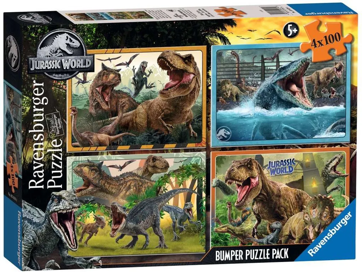Ravensburger Jurassic World Puzzel 4x100 Stuks