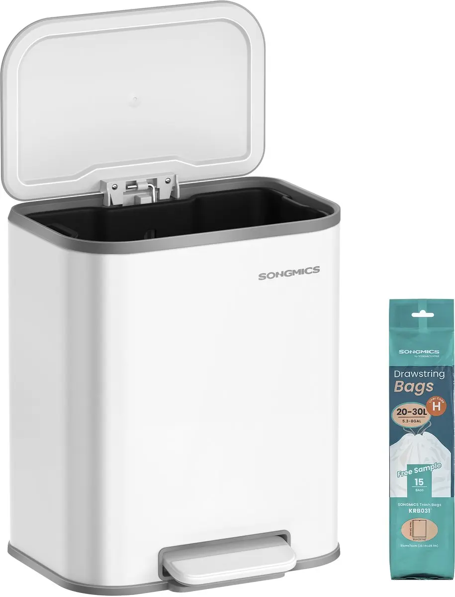 Songmics LTB542W02 Keukenprullenbak 20L