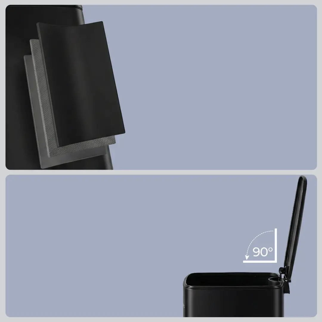Songmics LTB592B02 Tretprullenbak 20L - Zwart - afbeelding 6 van 6