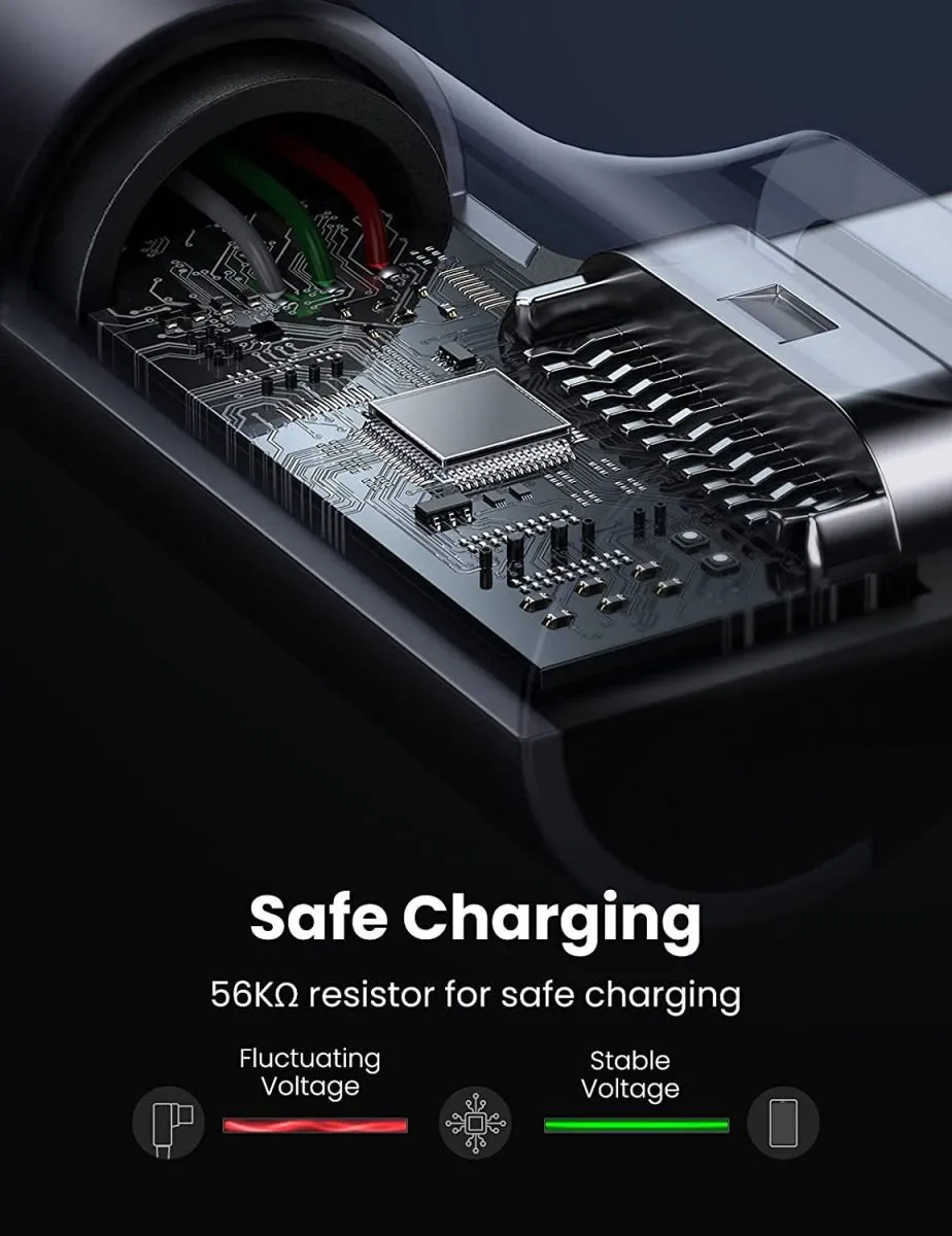 UGREEN USB Type C Haakse Kabel 2m 3A - Grijs - afbeelding 6 van 6