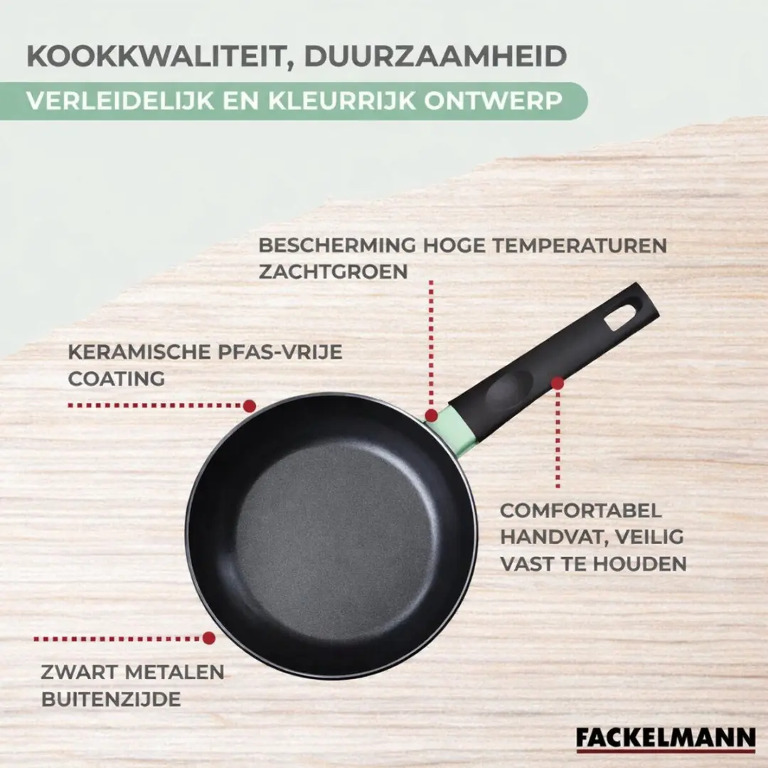 Fackelmann Brandao Pan 16cm Aluminium - Groen/Zwart
