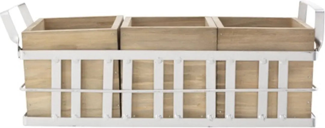 Cosy&Trendy Bestekhouder 32x10x24cm Grijs - 3 Vakken