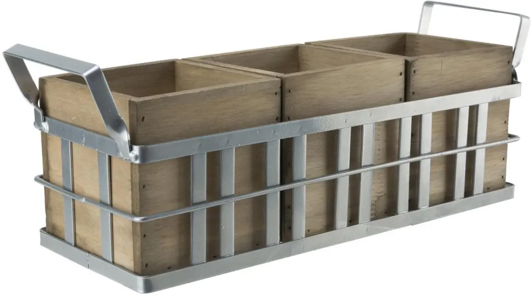 Cosy&Trendy Bestekhouder 32x10x24cm Grijs - 3 Vakken