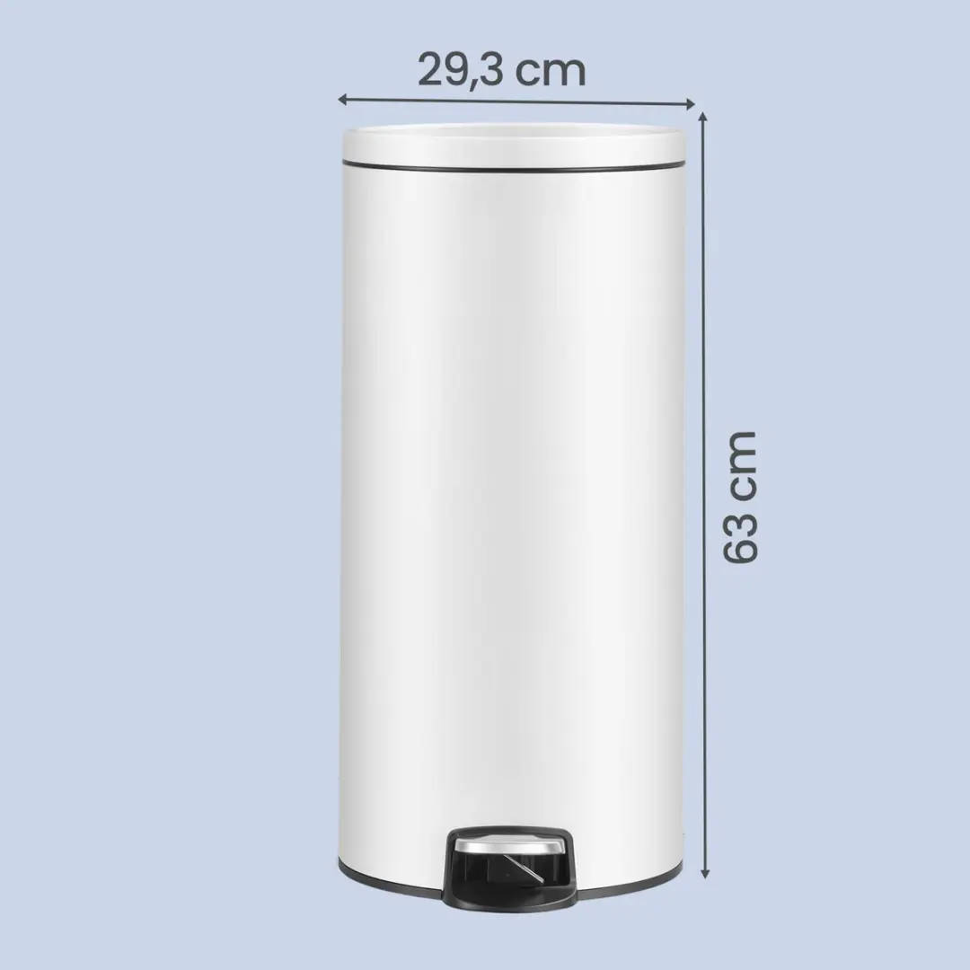 Songmics LTB031WZ02 Ronde Prullenbak Keuken 69L - Wolkenwit