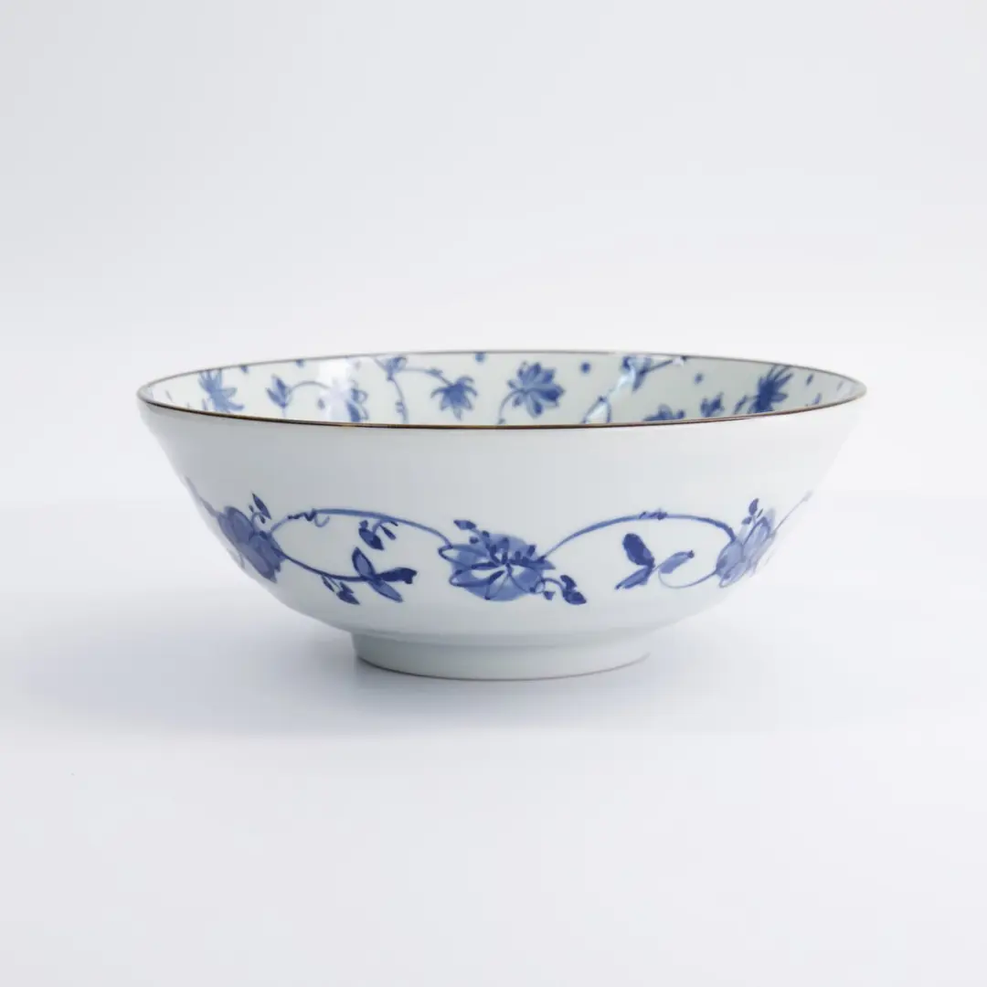 Tokyo Design Studio Natsu Karakusa Ramenkom - Blauw/Wit 1000ml