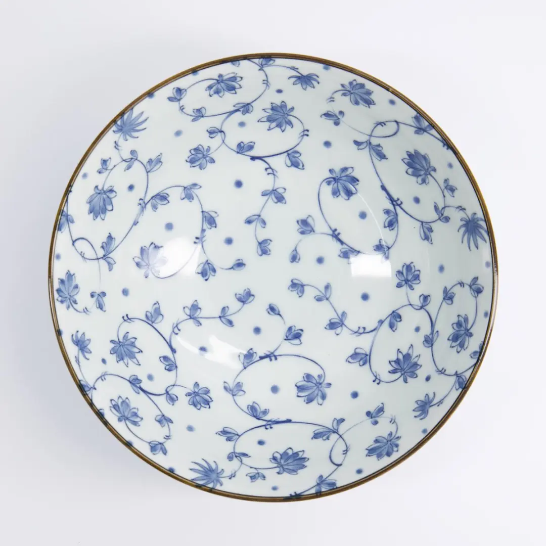Tokyo Design Studio Natsu Karakusa Ramenkom - Blauw/Wit 1000ml