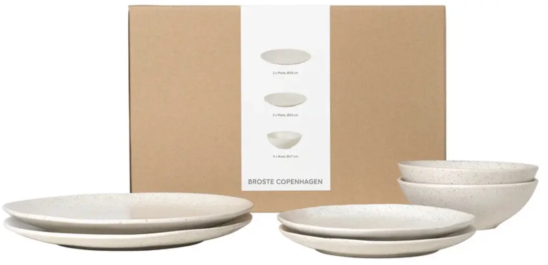 Broste Copenhagen Nordic Vanilla Serviesset 6-delig - 2 Personen