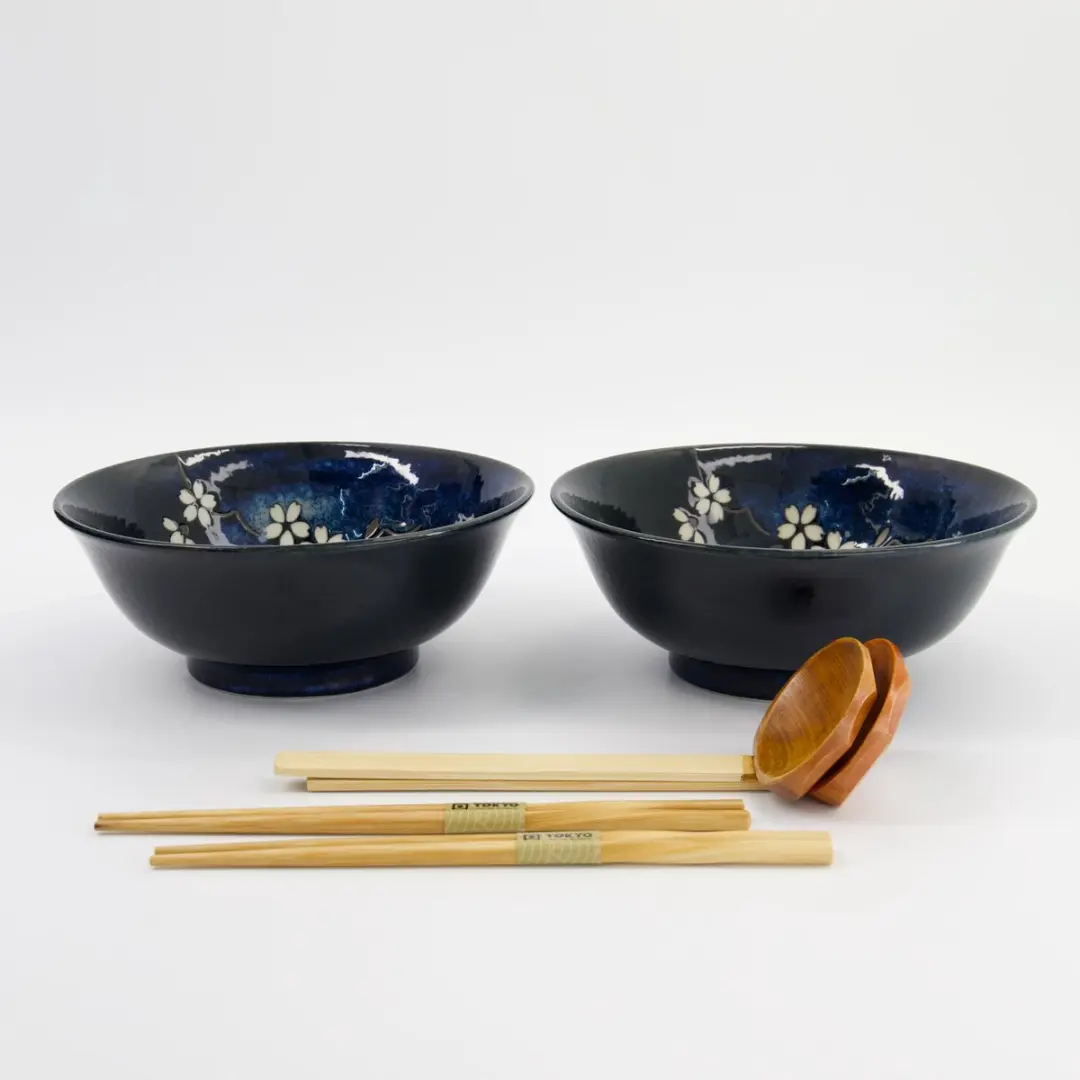 Tokyo Design Studio Cobalt Blue Sakura Ramen Giftset 6-delig - 1200ml