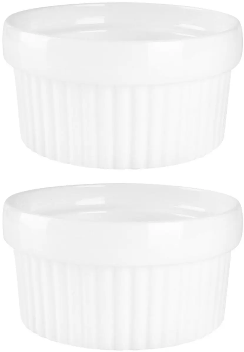 Excellent Houseware Crème Brûlée Schaaltjes 2 Stuks - Wit - 9x4,5cm