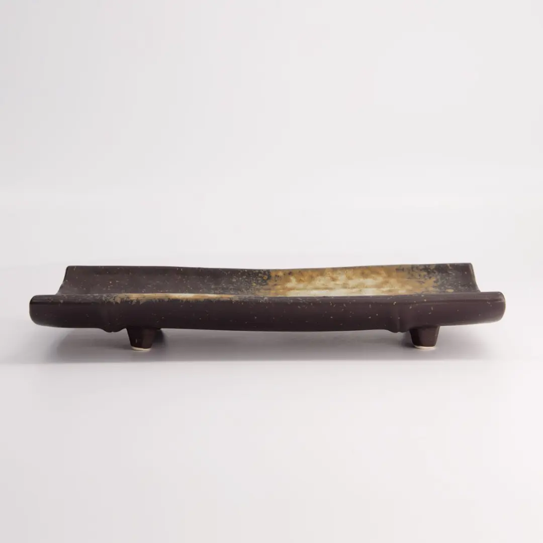 Tokyo Design Studio Groot Rechthoekig Bord - 24,7x12,2x3,2cm - Bruin/Zwart