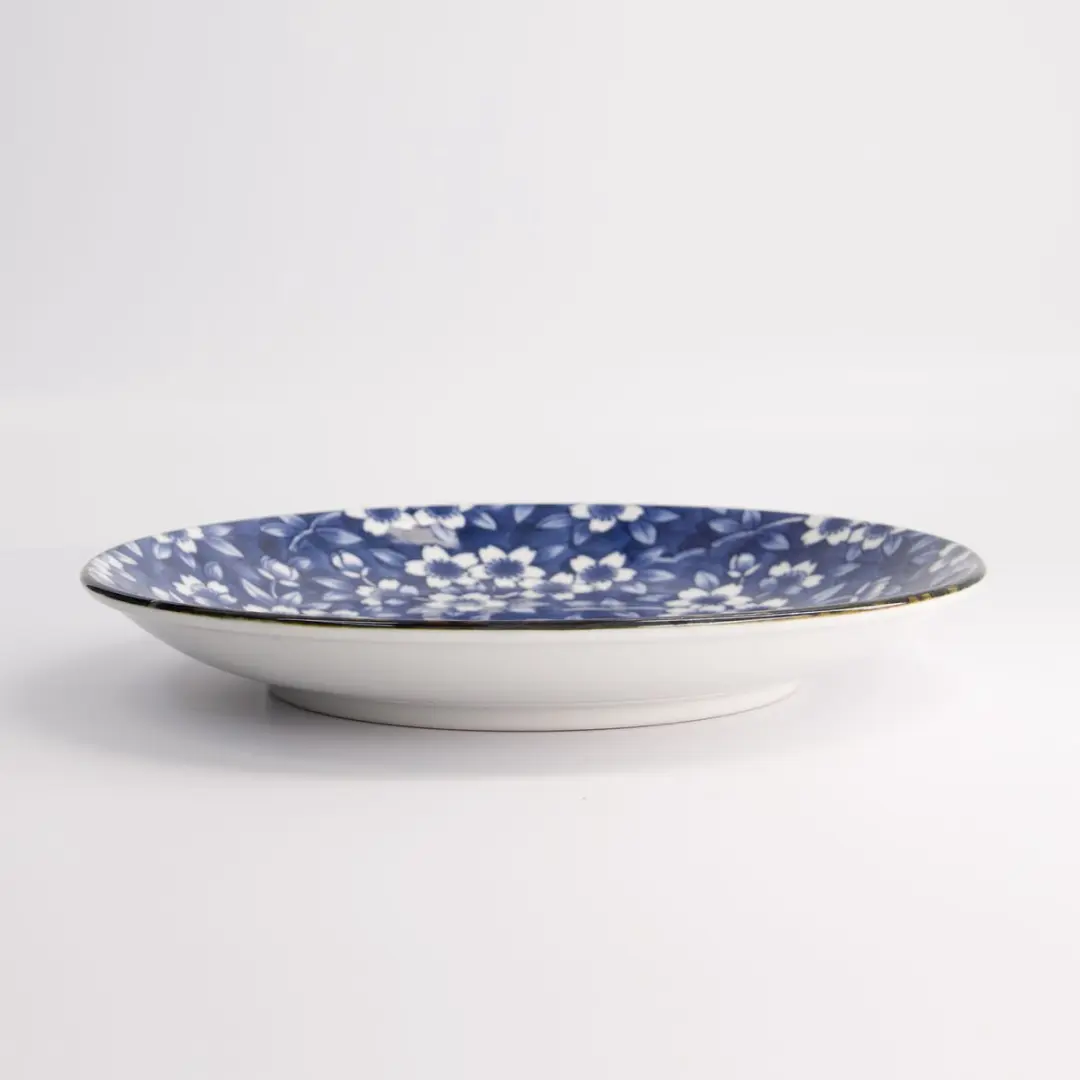 Tokyo Design Studio Sakura Bord - Blauw/Wit 25x3.3cm