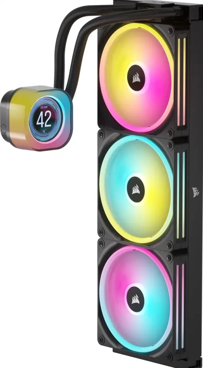 Corsair iCUE LINK H170i LCD Vloeistofkoelsysteem 420mm - 3x QX140 RGB - Zwart