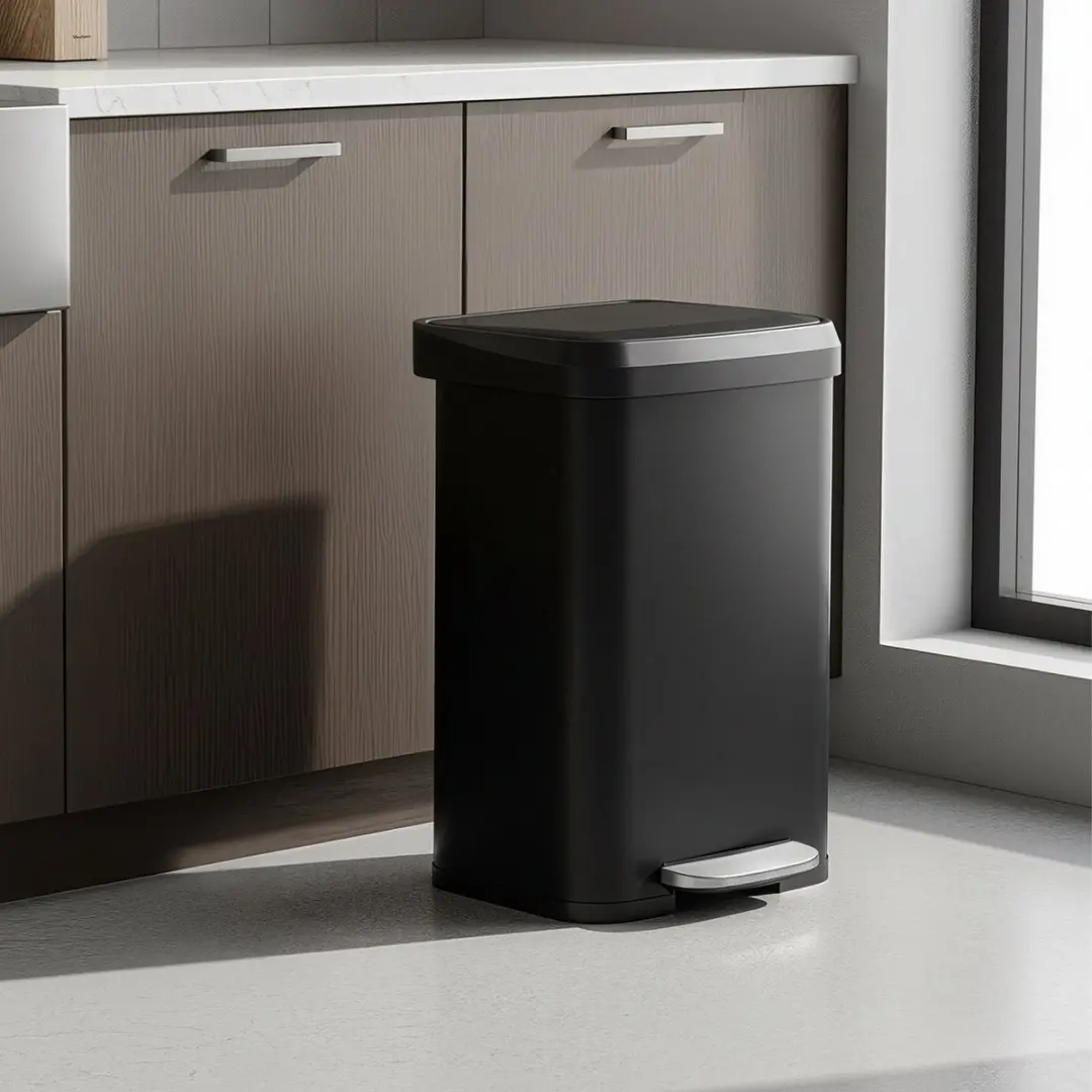 Songmics LTB530B5002 Vuilnisbak 50L - Zwart - 15 Zakken
