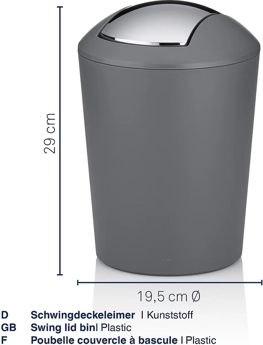 Kela Marta Afvalemmer Swing 5L - Wit