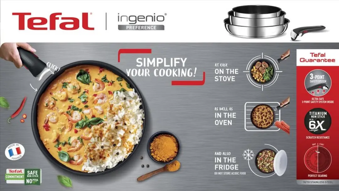 Tefal Ingenio Preference Steelpan 18cm - 3L - Roestvrij staal
