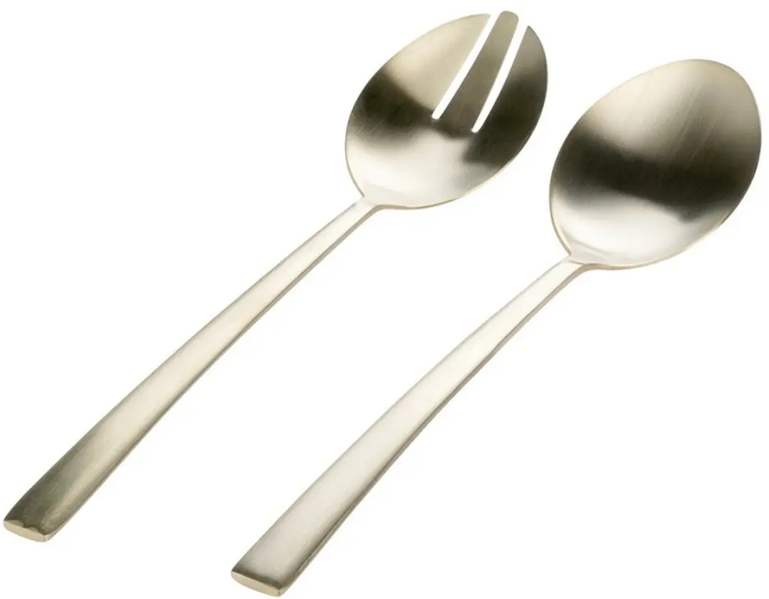Excellent Houseware Stalen Saladelepels 25cm - Goud - 2 Stuks