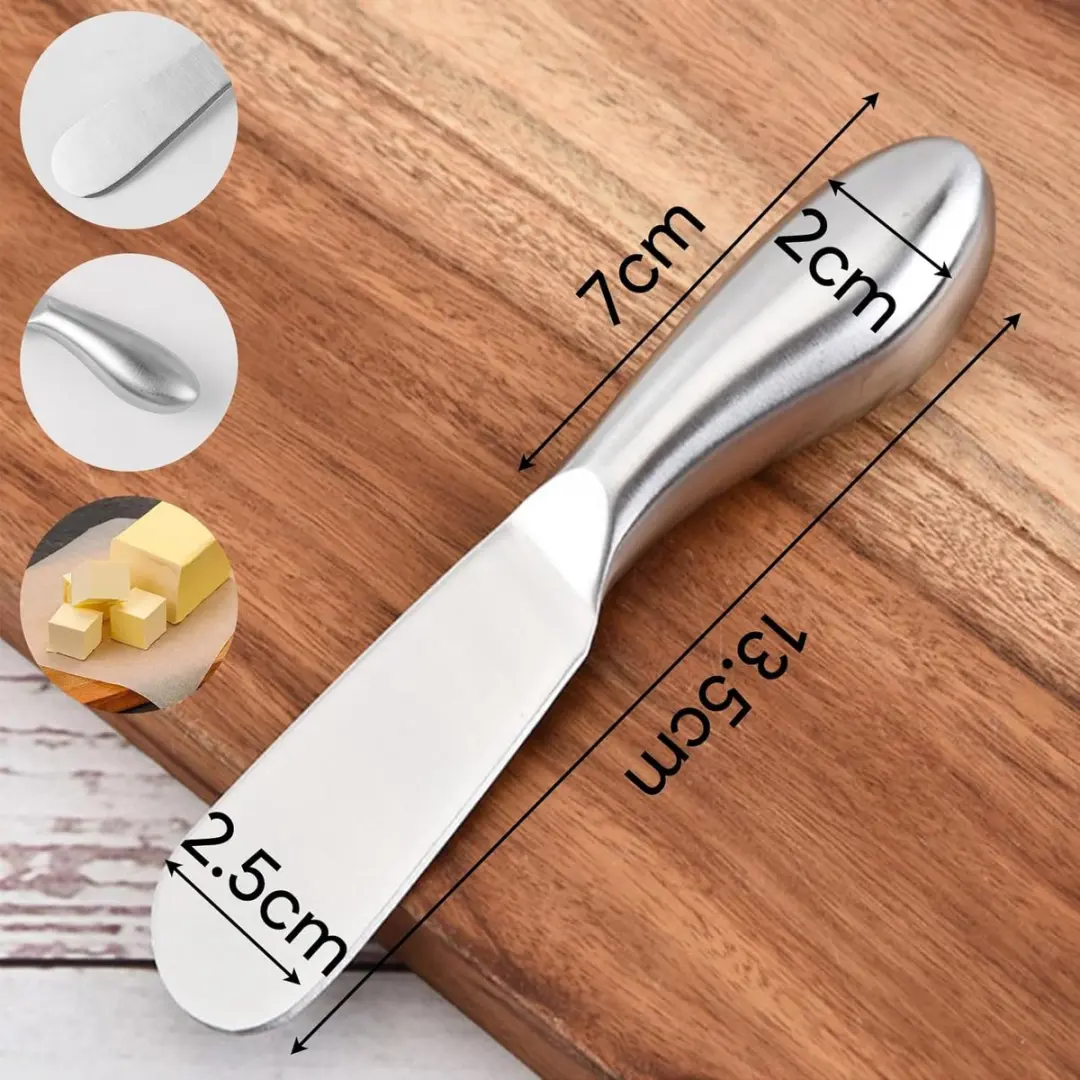 ECTEATOY 4-delige Kaasmessenset - 13,5 cm - Zilver - afbeelding 6 van 6