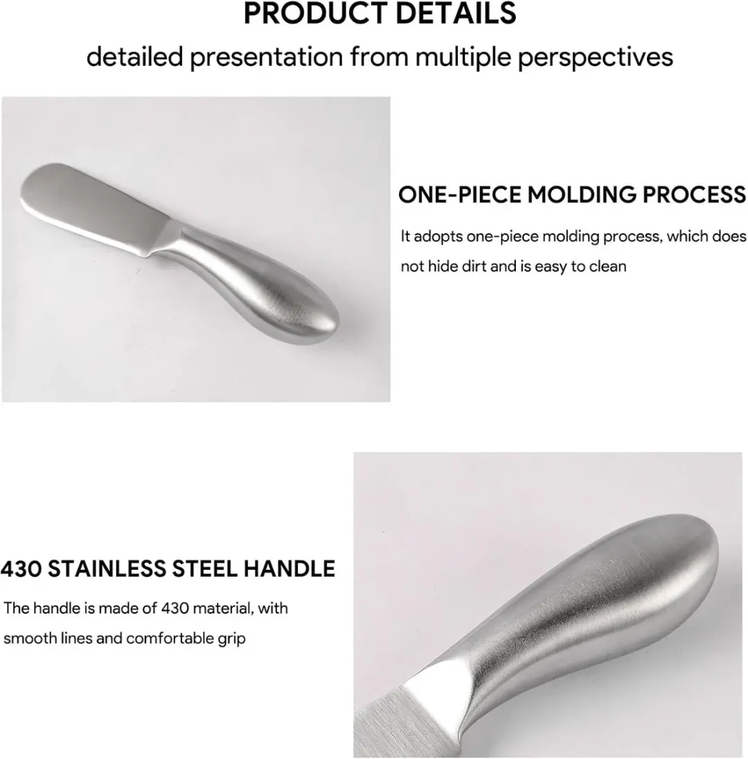 ECTEATOY 4-delige Kaasmessenset - 13,5 cm - Zilver