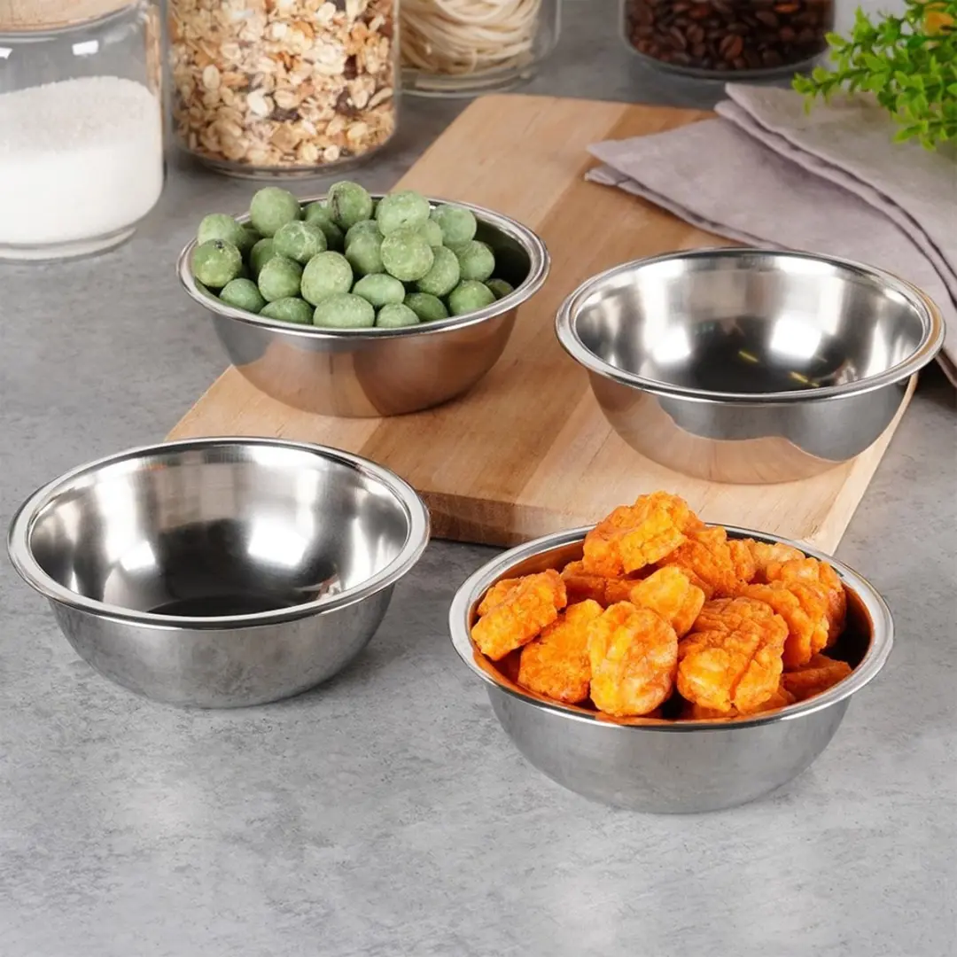 Excellent Houseware Stalen Serveerschaal 250ml - Set van 4