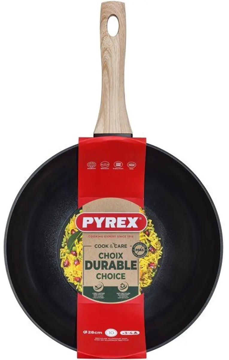 PYREX Cook & Care Wokpan 28cm - Zwart