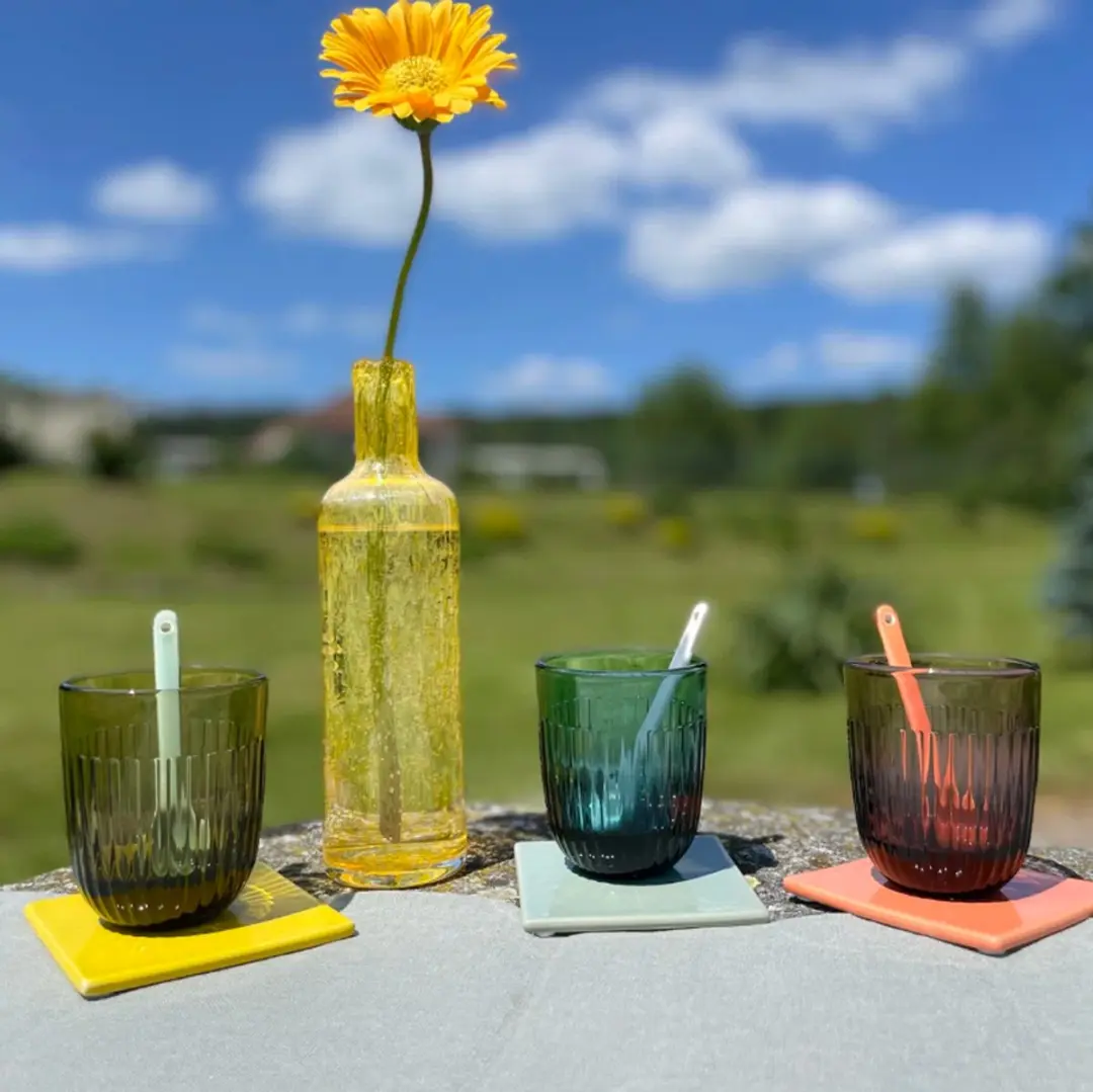 La Rochère Quessant Drinkglazen - 4x260ml - Olijf Groen