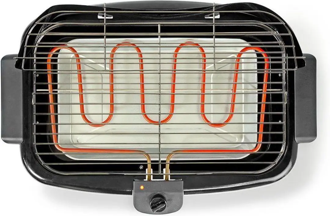 Nedis Elektrische BBQ BBQE111BK - 2000W - Ø28cm - 8 Burgers - Zwart